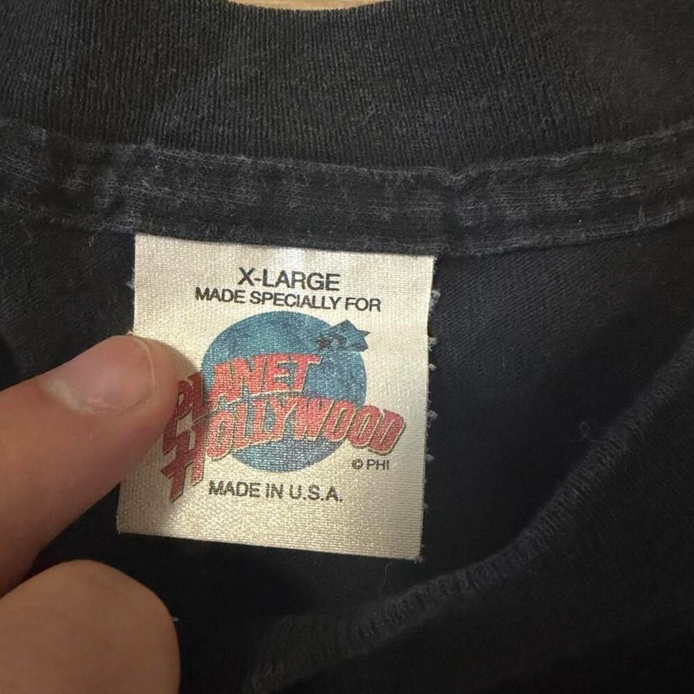 Vintage 90s Planet Hollywood Washington D.C. single stitch black graphic tee XL - Picture 4 of 6